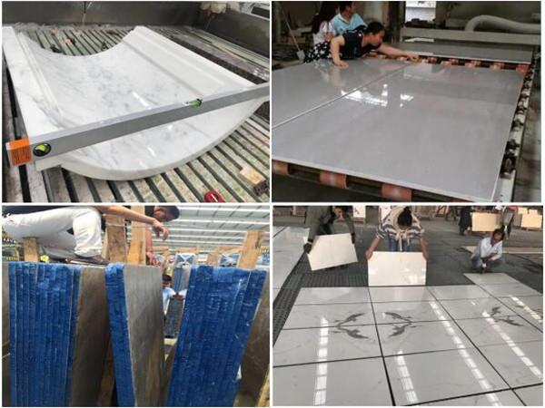 brown  marble slab inspection