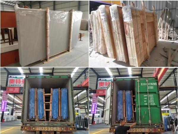 brown marble marble slab  packing loading