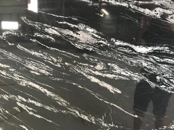 black and white granite surface