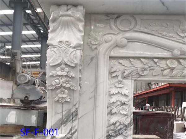 calacatta marble fireplace