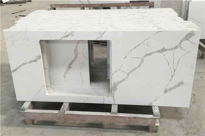 calacatta laza quartz kitchen engineered stone