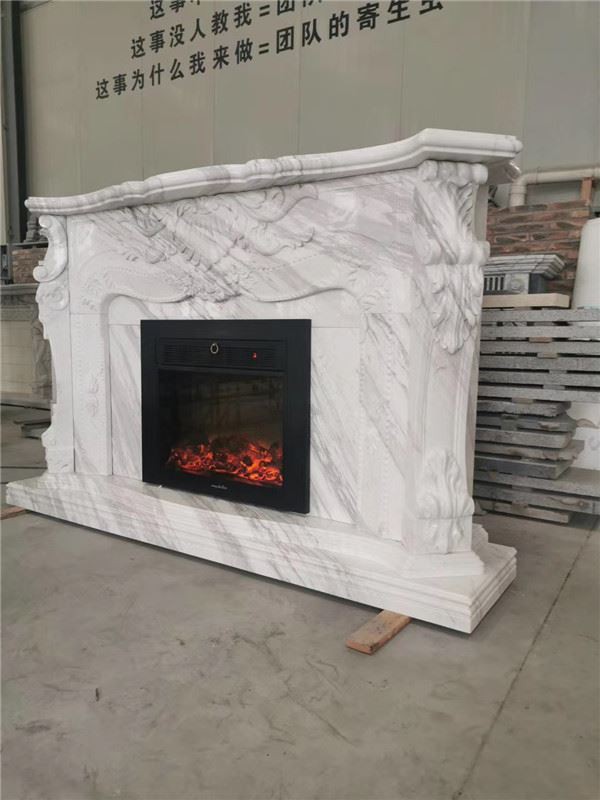 fireplace white marble volakas white