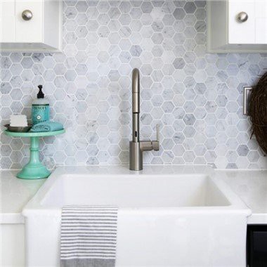 کاشی کف موزاییک سنگ مرمر کارارا