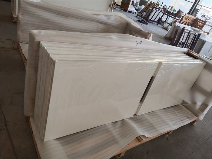Alpine white quartz slab island