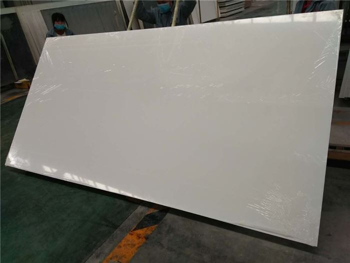 pearl white quartz stone slab