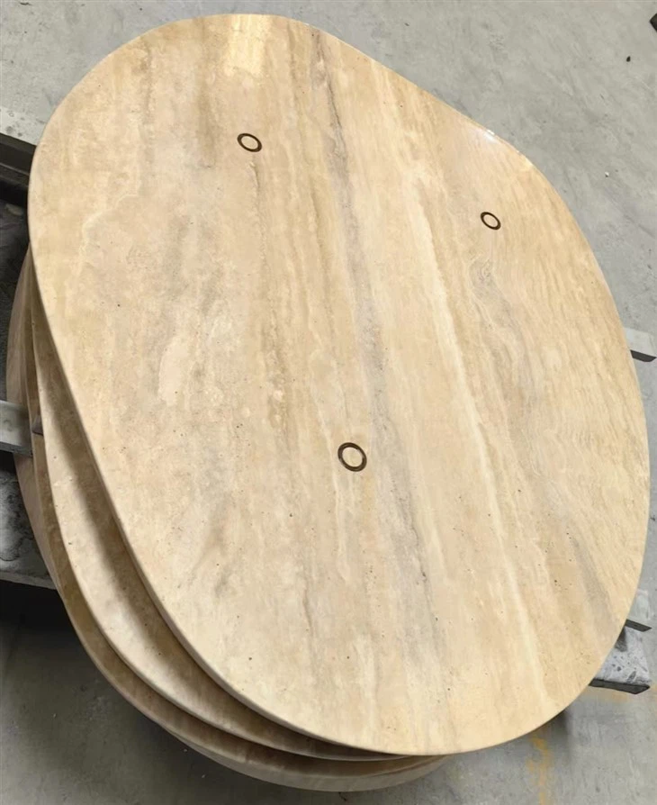 Beige Travertine Coffee Table Tops