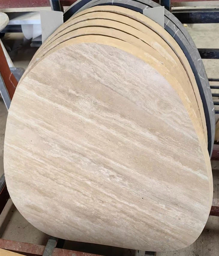 Beige Travertine Coffee Table Top
